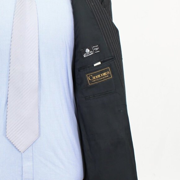 Calvin Klein 44L Gray Striped 3-Button Sport Coat Blazer Jacket G105 - Picture 11 of 11